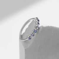 Sterling Silver Round Moonstone Ring