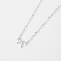 Sterling Silver Bowknot Pendant Necklace