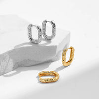 Gold Plated Sterling Silver U Shape Hoop Earrings