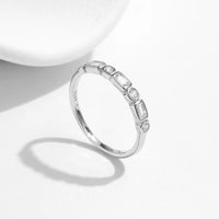 Sterling Silver Round Rectangle Ring