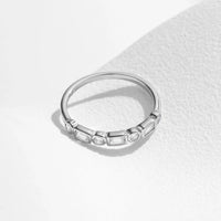 Sterling Silver Round Rectangle Ring