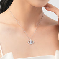 Hollow Blue Eye Pendant Necklace