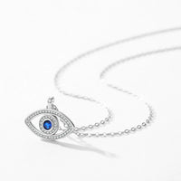Hollow Blue Eye Pendant Necklace