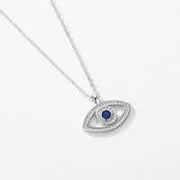Hollow Blue Eye Pendant Necklace