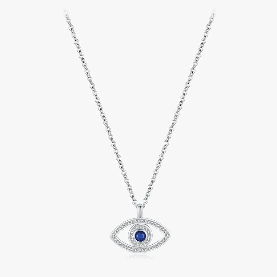 Hollow Blue Eye Pendant Necklace