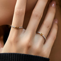 Sterling Silver Infinite Heart Ring with Cubic Zirconia