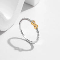 Sterling Silver Infinite Heart Ring with Cubic Zirconia