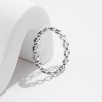 Sterling Silver Hollow Round Eternity Ring
