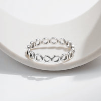 Sterling Silver Hollow Round Eternity Ring
