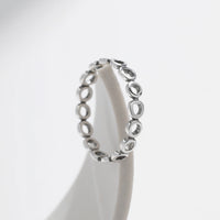 Sterling Silver Hollow Round Eternity Ring