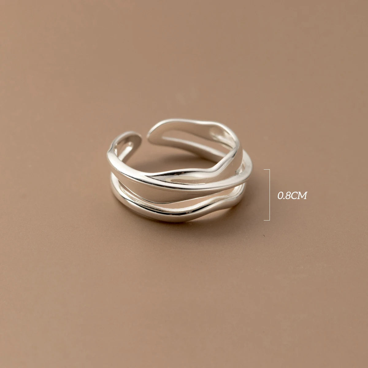 Sterling Silver Wave Open Stackable Ring