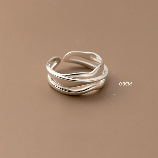 Sterling Silver Wave Open Stackable Ring