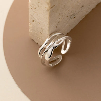 Sterling Silver Wave Open Stackable Ring