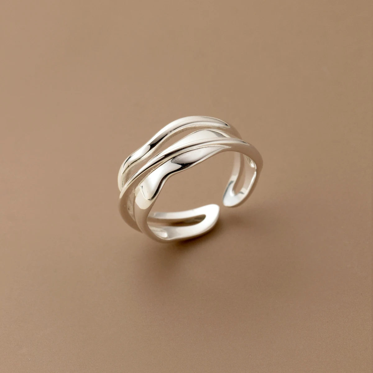 Sterling Silver Wave Open Stackable Ring