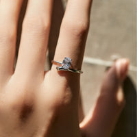 Sterling Silver Oval Pear Ring