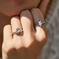 Sterling Silver Oval Pear Ring