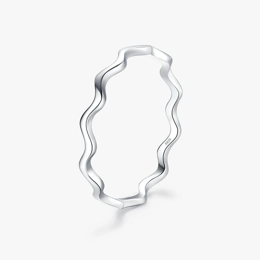 Sterling Silver Wave Thin Ring