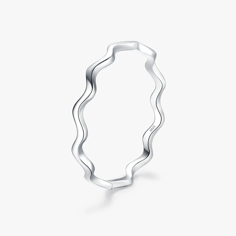 Sterling Silver Wave Thin Ring