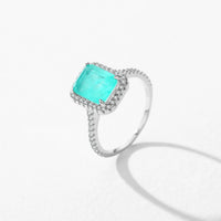 Sterling Silver Paraiba Tourmaline Ring - Size 7