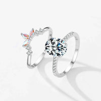 Sterling Silver Rainbow Rings Set