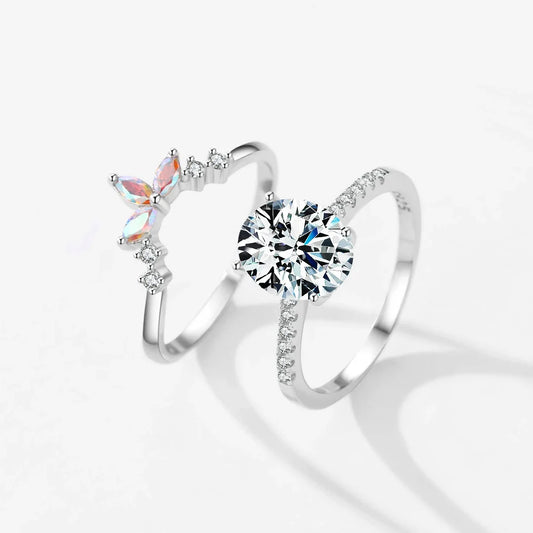 Sterling Silver Rainbow Rings Set