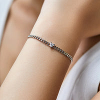 Sterling Silver Heart Adjustable Chain Bracelet