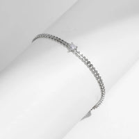 Sterling Silver Heart Adjustable Chain Bracelet