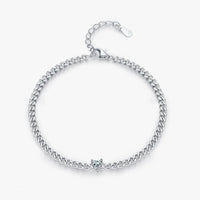 Sterling Silver Heart Adjustable Chain Bracelet