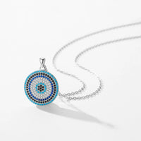 Sterling Silver Turquoise and Clear Evil Eye Necklace