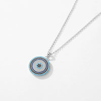 Sterling Silver Turquoise and Clear Evil Eye Necklace