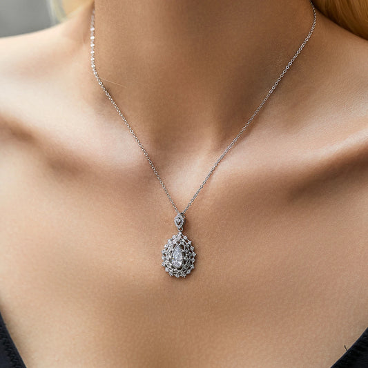 Sterling Silver Water Drop Necklace