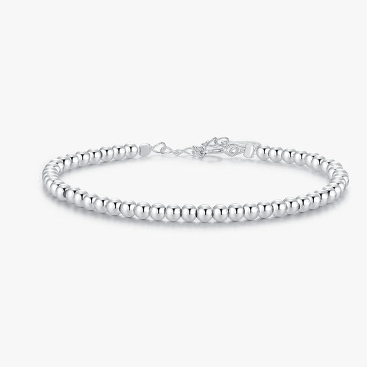 Sterling Silver 3mm Beads Adjustable Bracelet