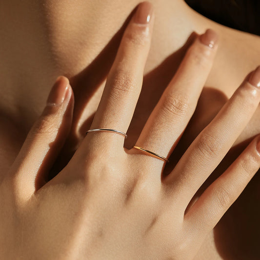 Sterling Silver Minimalist Thin Stackable Fashion Rings