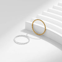 Sterling Silver Minimalist Twisted Stackable Ring