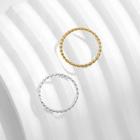 Sterling Silver Minimalist Twisted Stackable Ring