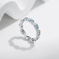 Sterling Silver Ocean Blue Eternal Ring