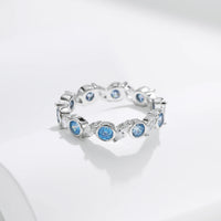 Sterling Silver Ocean Blue Eternal Ring