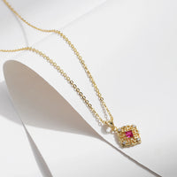 Gold Hollow Pattern Pendant Necklace