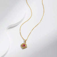 Gold Hollow Pattern Pendant Necklace