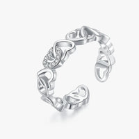 Sterling Silver Clear Romantic Adjustable Ring