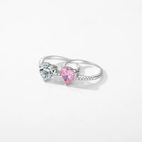 Sterling Silver Pink Heart Ring