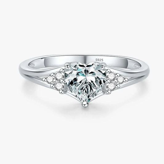 Sterling Silver Romantic Heart Love Ring