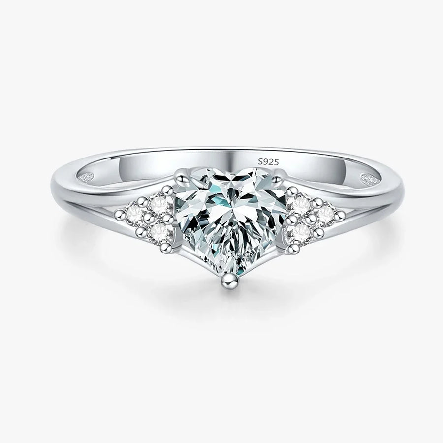 Sterling Silver Romantic Heart Love Ring