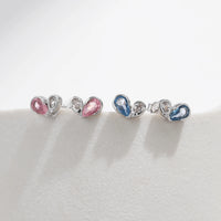 Sterling Silver Tiny Hearts Stud Earrings
