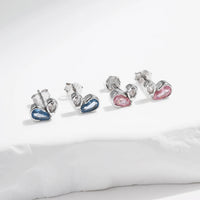 Sterling Silver Tiny Hearts Stud Earrings
