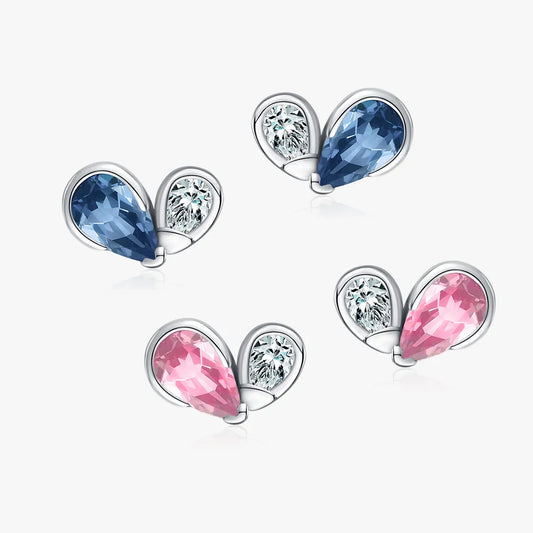Sterling Silver Tiny Hearts Stud Earrings