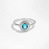 Sterling Silver Paraiba Color Cubic Zirconia Ring