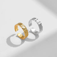 Sterling Silver Scrub Texture Open Ring