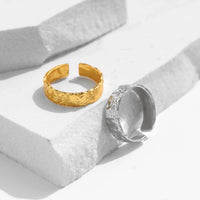 Sterling Silver Scrub Texture Open Ring