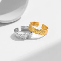 Sterling Silver Scrub Texture Open Ring